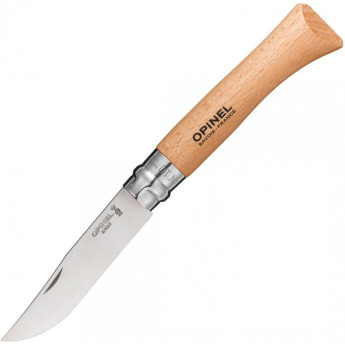 Нож OPINEL №10, нержавеющая сталь, рукоять из бука, блистер 001255